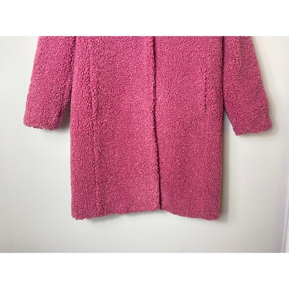 NWT J. CREW COAT XS PINK TEDDY SHERPA TOPCOAT PREPPY WINTER LONGLINE - Picture 7 of 15